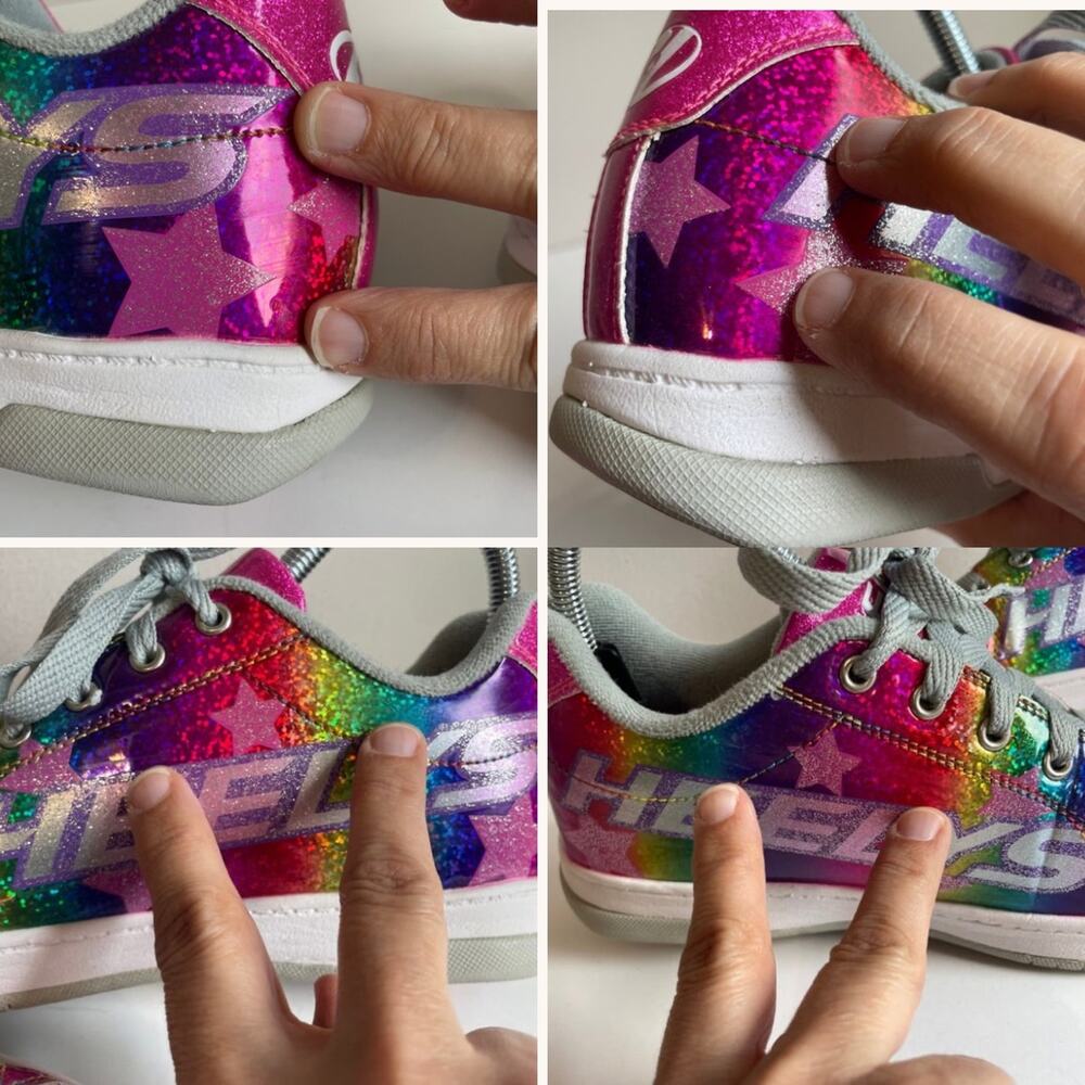 Heelys Split Stars Skate Shoe Pink Holographic Glitter Youth 6 / Women’s 7 - Picture 12 of 16